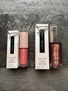 Fenty Beauty Gloss Bomb Gimme Spicy 15 (Full Size) + Fussy 02 (Travel Size)